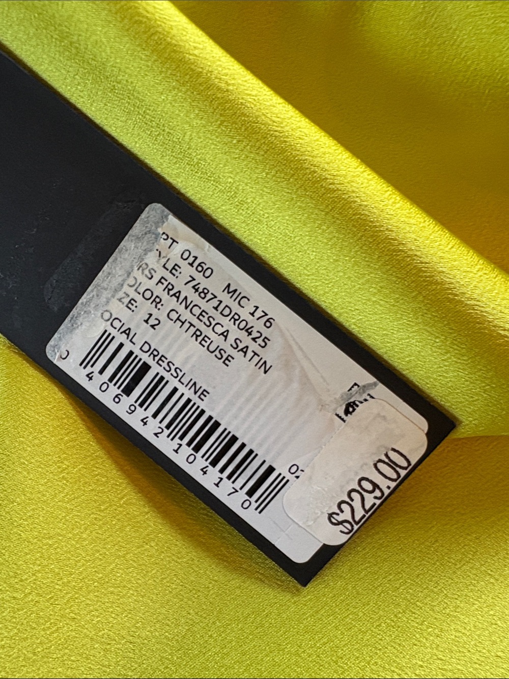 Gianni Bini sz 12 Francesca chartreuse maxi slip dress NWT - Picture 9 of 10